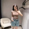 Дизайнер M24SS Spring/Summer Girl Style Полный отпечаток Жаккард цветочный бутон дизайн дизайна джинсовые шорты