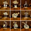 Lampes nuances d'amour romantique 3D LED LED lampe pour la maison de nuit de nuit pour enfants lampe d'anniversaire de fête d'anniversaire de la Saint-Valentin lampe de chevet Q240416