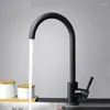 Kitchen Faucets Stainless Steel Faucet Black Spray Paint Sink Tap 360 Degree Swivel Single Handle Vessel Cold Water Mixer