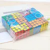 Keychains 12st/Set Creative Mini Magic Cube 3x3cm Keychain Funny Hyperbol Puzzle Charms Pendant Key Ring Fashion Jewelry Gift