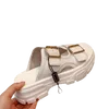 Pacchetto originale Slide in pelle in metallo in metallo argento in pelle bianca piattaforma vera piattaforma in pelle vera designer sandals designer di donne di lusso shoestr5954128