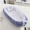 Bed Rails Babynest Removable Travel Baby Nest Protector Round Lounger Bumper Born Portable Crib Cradle Soft Infant Bassinet 230601 Dro Otdwv