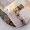 Chaussures décontractées Veowalk Floral Patchwork Femmes Linn Coton Slip sur ballet Flats Soft Confortable Marche pour Mother Elders Mesdames