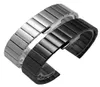 Bracelet de montre en acier inoxydable massif 16 mm 18 mm 20 mm 22 mm 23 mm Black Brackshed Metal Watch Bands