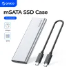 Enclosure ORICO 2 Bay mSATA SSD Case TypeC USB3.1 10Gbps Gen2 mSATA SDD Support Raid 0 PM 4TB Max Compatible with Windows/Linux/Mac