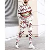 Herren Tracksuits Herbst Herbst Hoodies Set Modebrief Druckmaschine 2 Stück Sweatshirt Jogginghosen Anzug an Freizeitkleidung männliche Sportarten