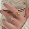 Cluster Rings 925 Sterling Silver Fashion Simple Star Open Ring For Women Girl Temperament Party Jewets Gifts