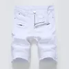 Summer Mens Denim Shorts Street Clothing Trend Personality Slim Short Jeans White Red Black Male Brand Clothes 240412