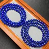 Bracelets de liaison 6,5 mm Lapis lazuli Bracelet triple cercle Bracelet Fashion Crystal Quartz bijoux de pierres précieuses Reiki Guérison cadeau pour les femmes 1pcs