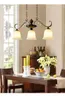 Chandeliers Room Three End Bar Counter Dining Table Lighting European Style Retro Black French Long Pendant