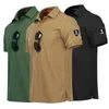 Herrens snabba torra broderade poloshirts Summer Custom Plus Size Militärkläder Taktisk vanlig Turndown Army Tshirts 240402