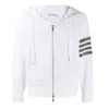 Waffle Four Bar Striped Cotton Sweater dragkedja Huven Sport Cardigan Brand Jacket Fashion Men and Women Rätt