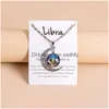 Pendant Necklaces Time Gem Moon12 Constellation Zodiac Sign Necklace Horoscope Jewelry Galaxy Libra Astrology Gift With Retail Drop De Ot3Kf