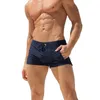 Swimswear à coffre de natation pour hommes avec Zipper Pocket Bathing Article Swimming boxer Brief carré de jambe de jambe de cartouche de tableau de bain de maillot de bain 240410