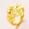 Vietnam Gold Ploated Ladys Plum Blossom Bracelet Messing Bloemarmband Set Zegene Bruiloft sieraden