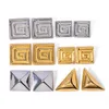 women Designer earrings Shiny Gold knot plated geometric square earrings fashion for earrings stud cute everyday wear jewelry