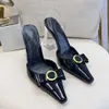 مصمم الصنادل الكعب العالي للسيدات Medusa Bow Heel 10cm الصنادل الفاخرة أحذية جلدية مربعة Toe Bow Hollow Sandals