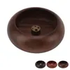 Storage Bags Incense Holder For Sticks Wooden Copper Small Round Plate Tea Ceremony Home Decor