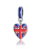 UK FLAG BEAD European Spacer Charm Fit Heart Armband passar Armband Oil Charm Beads4675547