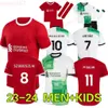 2024 2025 The Reds Soccer Jersey Mohamed Salah Darwin Nunez 24 25 Camisetas de futebol masculino de casa Szoboszlai Andy Robertson Alisson Becker Joe Gomez Joel Matip Kids Kit Kit Kit Kit Kit