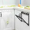 Kitchen Storage Foldable Iron Garbage Bag Hanging Rack Rubbish Cupboard Cabinet Trash Orgnizer