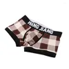 Underpants Boys U Convex Pouch Underwear For Men Fashion Checkered Boxer Shorts Boy Sport Bottom Gay Sexy Home Aro Pants