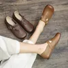 Casual Shoes Women Flats Bekväma loafers Hollow Out Real Leather Ballet Ladies Driving Women's Pregnant