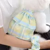 Disque de fantaisie en couches pour chiens Verte d'été One Piece Puppy Vêtements de printemps Chihuahua Plaid violet clair
