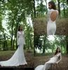 레이스 인어 웨딩 드레스 2019 Berta Long Sleeves Backless Sweep Train Ruffles Bohemian Bridal Gowns New Collection Custom Made8714791