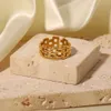 Designers design high luxury ring women's gold engagement wedding wide ring fashion retro geometric gift