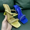 Sandały Summer Woman Buty z wysokimi obcasami Seksowne kryształowe dekoracja klamry elegancka damskie palec wieczorowe zapatos mujer h240416 87ml