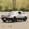 1/32 Eerste D AE86 Alloy Car Modellen Toys Alloy Diecast Scale Auto -model met lichtgeluid Trek Toys Childens Gifts For Boys 240402