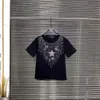Designer SS24 Primavera/verão Novo clássico da indústria pesada da moda Cinco estrelas pontiagudas Taxes de diamante de diamante versátil Camiseta de manga curta curta
