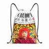 Yayoi Kusama Art DrawString ryggsäck Kvinnor Män Sport Gym Sackpack Foldbar Training PAG SACK D7Z6#