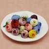 Flores decorativas (20pcs/pacote) Mistos brotos de rosa de rosa vaso de simulação de flores em casa decoração de férias de casamento artificial feita à mão