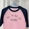 T-shirt Miumiues Designer Luxury Fashion Womens T-shirt Hot Diamond Letter Contrast Short à manches T-shirt Spring / été Nouveau Top