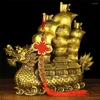 Dekorativa figurer Kopparstaty Pure Sailing Smidigt Dragon Boat Decoration Shop Office Opening Business Gift