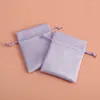 Jewelry Pouches 50 Small Bags Purple Jewellery Packaging Drawstring Skincare Package Flannel Suede Velvet Wedding Favor Bag