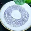 Pulseras de enlace de link 6 mm Cuarzo natural de lavanda brazalete triple círculo gemita suave reiki joyería de joyería de energía regalo de vacaciones de cristal