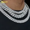 12mm 15mm 18mm grossistpris Silver 925 VVS Moissanite Hip Hop Iced Out Diamond Fine Jewelry Miami Necklace Cuban Link Chain