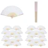 Gunst handfeest gehouden fans White Paper Fan Bamboo vouwend handheld gevouwen voor kerk bruiloft cadeau drop levering home tuin dhebi gehouden