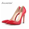 Dress Shoes Women Pumps 11 cm sexy patentleer puntige tenen hoge hakken lente herfst merk rood bruiloft zwart werk