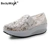 캐주얼 신발 Beckywalk Spring Women Flats 플랫폼 운동화 숙녀 크리퍼 통기성 메쉬 여자 신발 워킹 WSH2928
