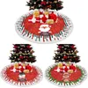 Décorations de Noël 78cm Jupe d'arbre Ornements de smas rouges Couvre-caricature du sol Santa Claus Elk Snowman Decoration année 2024