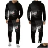 Erkek Trailtsuits 3D Baskı Çift Cadılar Bayramı Korku Film Palyaço Moda Erkek Kadınlar Crewneck Hoodies Pants Pants Slus S-7XL DROP TESLİMİ DHQPJ