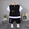 Sommer Baby Girl Clothes Säugling Jungen Kleidung Kinder Casual T -Shirt Shorts 2pcsset Kleinkind Sportkostüm Kinder Trailsanzuiten 240410