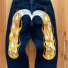 Jeans masculin jeans baggy pantalon rock hip-hop américain m grand motif imprimer la tendance pantalon décontracté droit