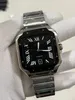 새로운 스퀘어 시계 40mm/35mm 스테인리스 스틸 기계 운동 시계 케이스 및 팔찌 패션 남성 남성 손목 시계