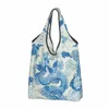 Réutilisable Magic Mountain Drag Porcelain Bule Chinoiserie Shop Sac fourre-tout portable Porceable Delft Grocey Shopper Sacs X9vy #