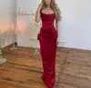 Cowl Neck Evening Dress Mermaid Long Bourgogne Satin Formal Party Prom Gown for Women